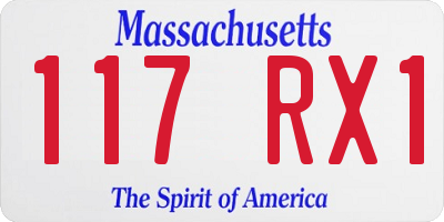 MA license plate 117RX1