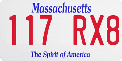 MA license plate 117RX8