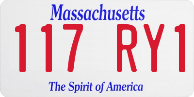 MA license plate 117RY1