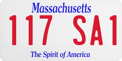 MA license plate 117SA1