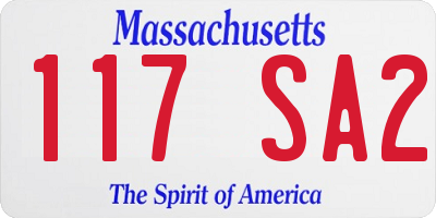 MA license plate 117SA2