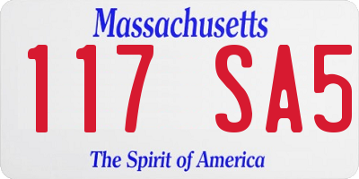 MA license plate 117SA5