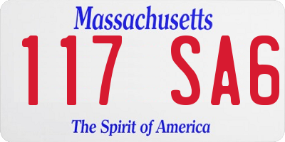 MA license plate 117SA6