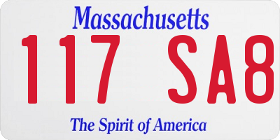 MA license plate 117SA8