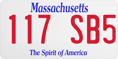MA license plate 117SB5