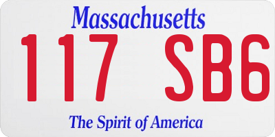 MA license plate 117SB6
