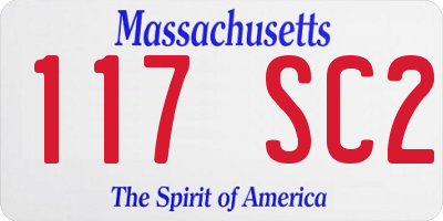 MA license plate 117SC2