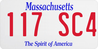 MA license plate 117SC4