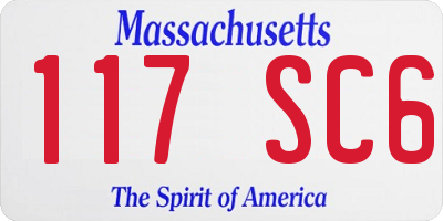 MA license plate 117SC6