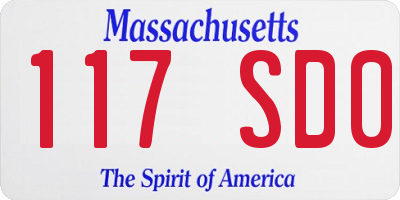MA license plate 117SD0