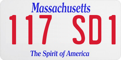 MA license plate 117SD1