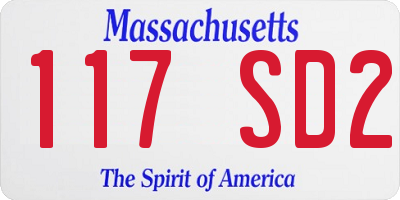 MA license plate 117SD2