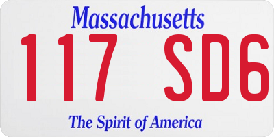 MA license plate 117SD6