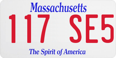 MA license plate 117SE5
