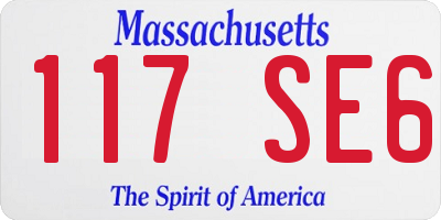 MA license plate 117SE6
