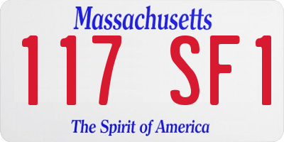 MA license plate 117SF1