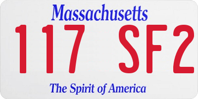 MA license plate 117SF2
