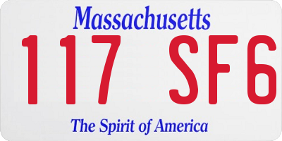 MA license plate 117SF6