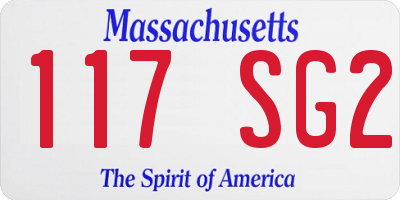 MA license plate 117SG2