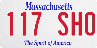 MA license plate 117SH0