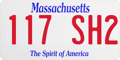 MA license plate 117SH2