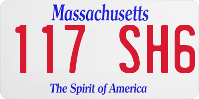MA license plate 117SH6