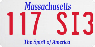 MA license plate 117SI3