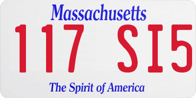 MA license plate 117SI5