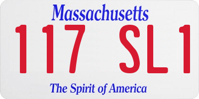 MA license plate 117SL1