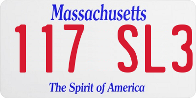 MA license plate 117SL3