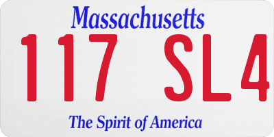 MA license plate 117SL4