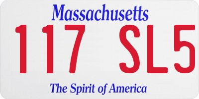 MA license plate 117SL5