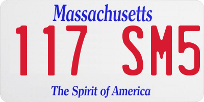 MA license plate 117SM5