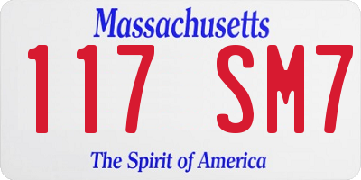 MA license plate 117SM7