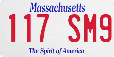 MA license plate 117SM9