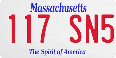 MA license plate 117SN5