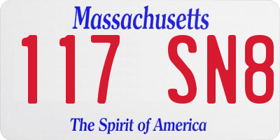 MA license plate 117SN8