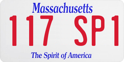 MA license plate 117SP1