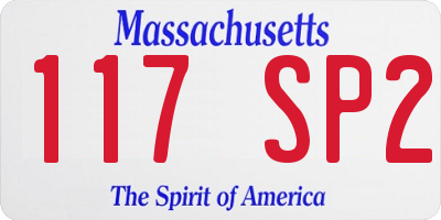 MA license plate 117SP2