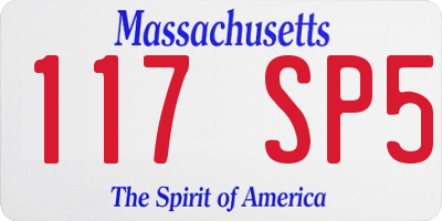 MA license plate 117SP5