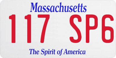 MA license plate 117SP6