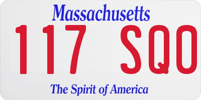 MA license plate 117SQ0