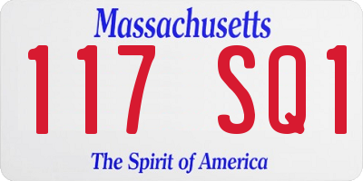 MA license plate 117SQ1