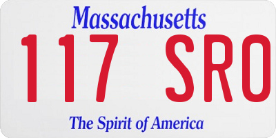 MA license plate 117SR0