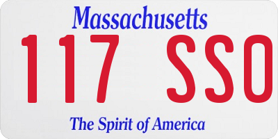 MA license plate 117SS0