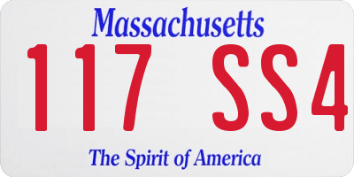 MA license plate 117SS4