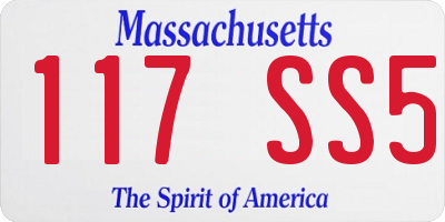 MA license plate 117SS5