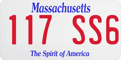MA license plate 117SS6