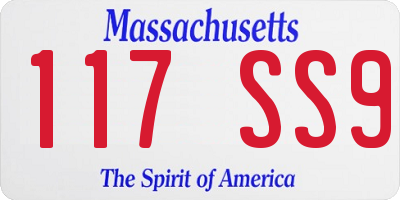 MA license plate 117SS9