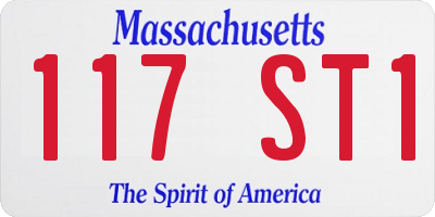 MA license plate 117ST1